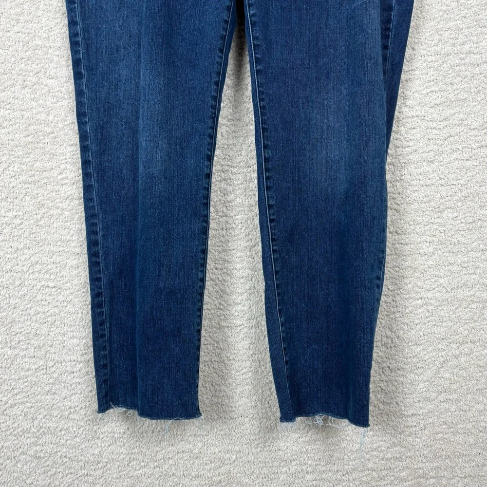 Chico's Jeans Womens 2.5 (14) Blue So Slimming Girlfriend Raw Hem Slim‎ Straight